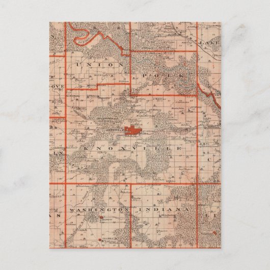 Kaart van het district Marion, staat Iowa (Voorkant)