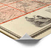 Kaart van het district Marion, staat Iowa Poster (Hoek)