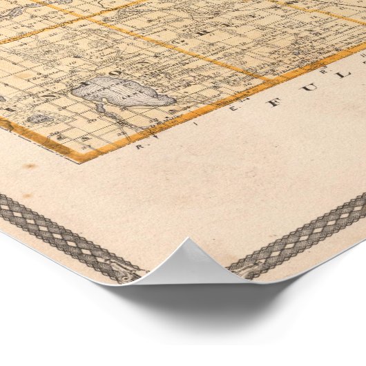 Kaart van het district Marshall Poster (Hoek)