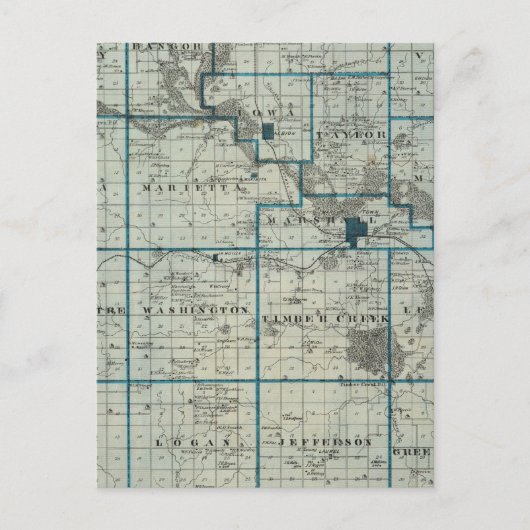 Kaart van het district Marshall, staat Iowa (Voorkant)