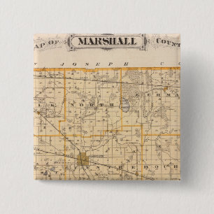 Kaart van het district Marshall Vierkante Button 5,1 Cm
