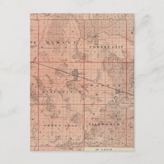 Kaart van het district Meeker, Minnesota (Voorkant)