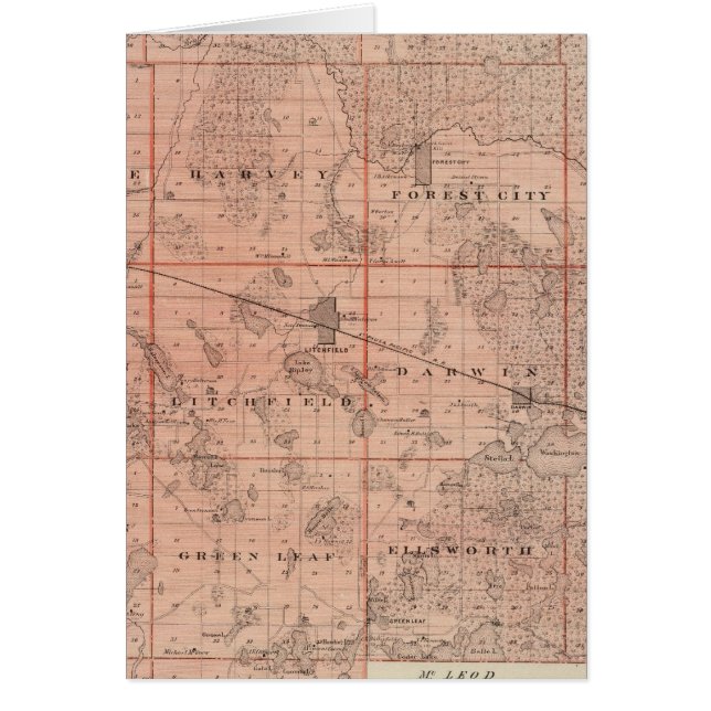 Kaart van het district Meeker, Minnesota (Voorkant)