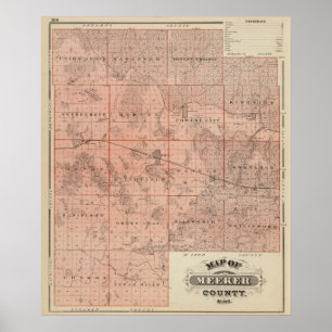 Kaart van het district Meeker, Minnesota Poster