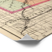 Kaart van het district Midland, Michigan Poster (Hoek)