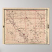 Kaart van het district Mitchell, staat Iowa Poster (Voorkant)