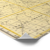 Kaart van het district Monroe Poster (Hoek)