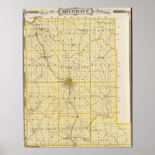Kaart van het district Monroe Poster