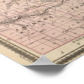 Kaart van het district Monroe, staat Iowa Poster (Hoek)