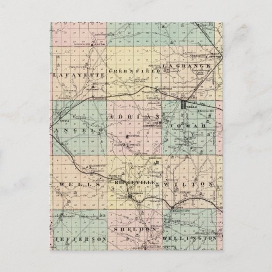 Kaart van het district Monroe, staat Wisconsin (Voorkant)