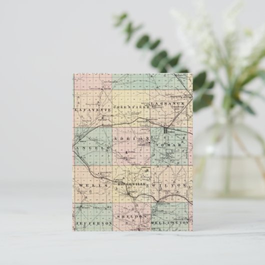 Kaart van het district Monroe, staat Wisconsin (Staand voorkant)