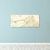 Kaart van het district Montreal, Neder-Canada Canvas Afdruk (Insitu (Houten vloer))