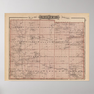 Kaart van het district Mower, Minnesota Poster