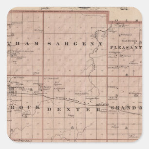 Kaart van het district Mower, Minnesota Vierkante Sticker
