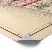 Kaart van het district Muskegon, Michigan Poster (Hoek)