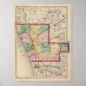 Kaart van het district Muskegon, Michigan Poster (Voorkant)