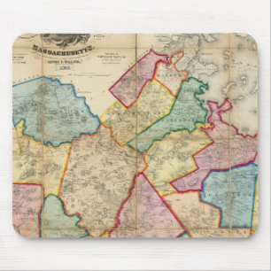 Kaart van het district Norfolk, Massachusetts Muismat