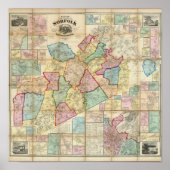 Kaart van het district Norfolk, Massachusetts Poster (Voorkant)
