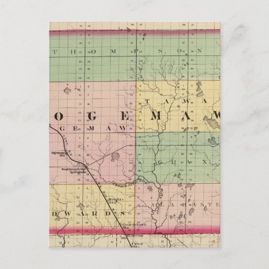 Kaart van het district Ogemaw, Michigan (Voorkant)