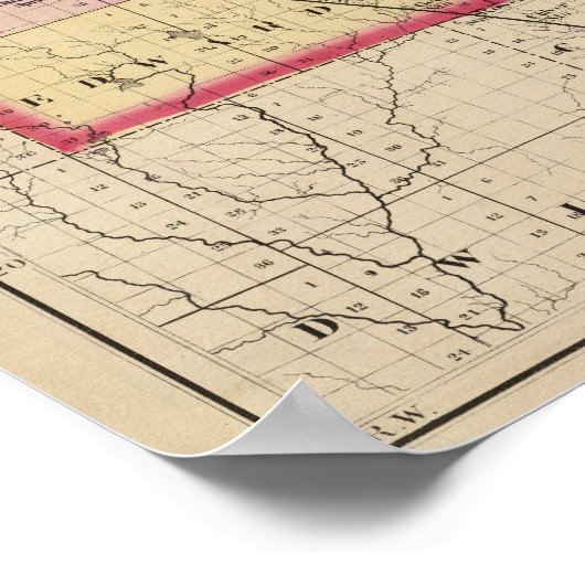 Kaart van het district Ogemaw, Michigan Poster (Hoek)