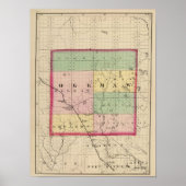 Kaart van het district Ogemaw, Michigan Poster (Voorkant)