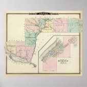 Kaart van het district Pepin en het dorp Durand Poster (Voorkant)