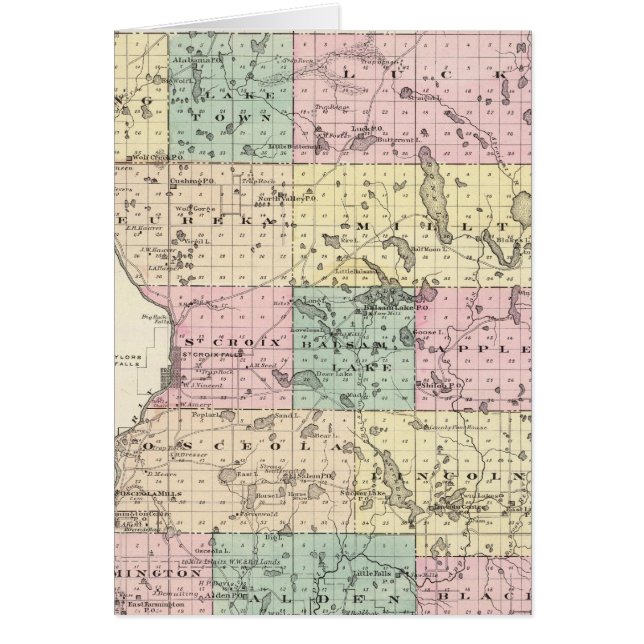 Kaart van het district Polk, staat Wisconsin (Voorkant)