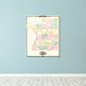 Kaart van het district Polk, staat Wisconsin Canvas Afdruk (Insitu (Houten vloer))