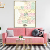 Kaart van het district Polk, staat Wisconsin Canvas Afdruk (Insitu (Woonkamer))