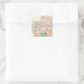 Kaart van het district Polk, staat Wisconsin Vierkante Sticker (Tas)