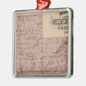 Kaart van het district Rice, Minnesota Metalen Ornament (Links)