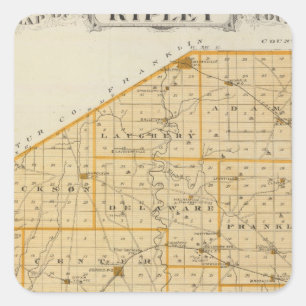 Kaart van het district Ripley Vierkante Sticker