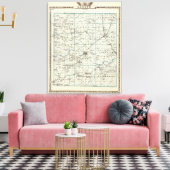 Kaart van het district Saline Canvas Afdruk (Insitu (Woonkamer))