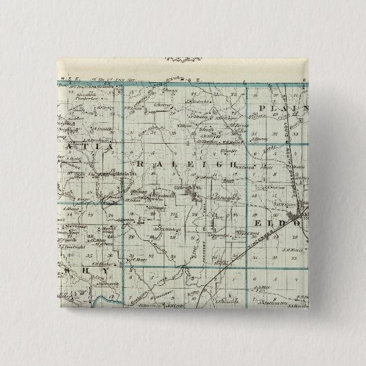 Kaart van het district Saline Vierkante Button 5,1 Cm (Voorkant)