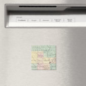 Kaart van het district Shawano, staat Wisconsin Magneet (Insitu (Vaatwasser))