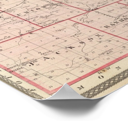 Kaart van het district Tippecanoe Poster (Hoek)