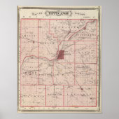 Kaart van het district Tippecanoe Poster (Voorkant)
