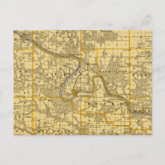 Kaart van het district Van Buren, staat Iowa (Voorkant)