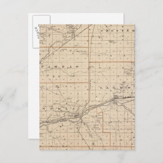 Kaart van het district Wabash (Voorkant / Achterkant)