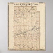 Kaart van het district Wabash Poster (Voorkant)