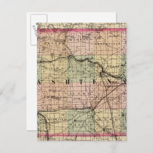 Kaart van het district Washington, Michigan (Voorkant / Achterkant)