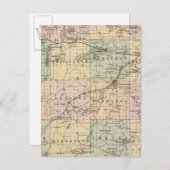 Kaart van het district Waukesha, staat Wisconsin (Voorkant / Achterkant)