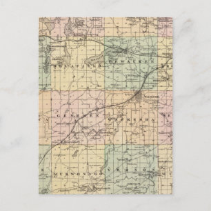 Kaart van het district Waukesha, staat Wisconsin