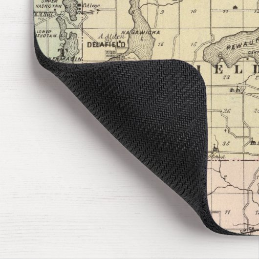 Kaart van het district Waukesha, staat Wisconsin Muismat (Hoek)