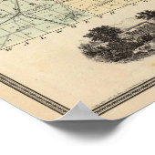 Kaart van het district Waukesha, staat Wisconsin Poster (Hoek)