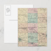 Kaart van het district Waupaca, staat Wisconsin (Voorkant / Achterkant)