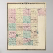 Kaart van het district Waupaca, staat Wisconsin Poster (Voorkant)