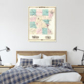 Kaart van het district Winnebago, staat Wisconsin Canvas Afdruk (Insitu (Slaapkamer))