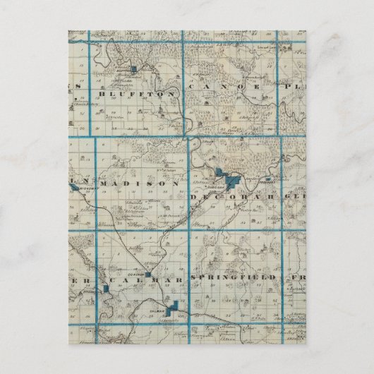 Kaart van het district Winneshiek, staat Iowa (Voorkant)