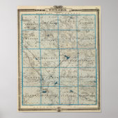 Kaart van het district Winneshiek, staat Iowa Poster (Voorkant)